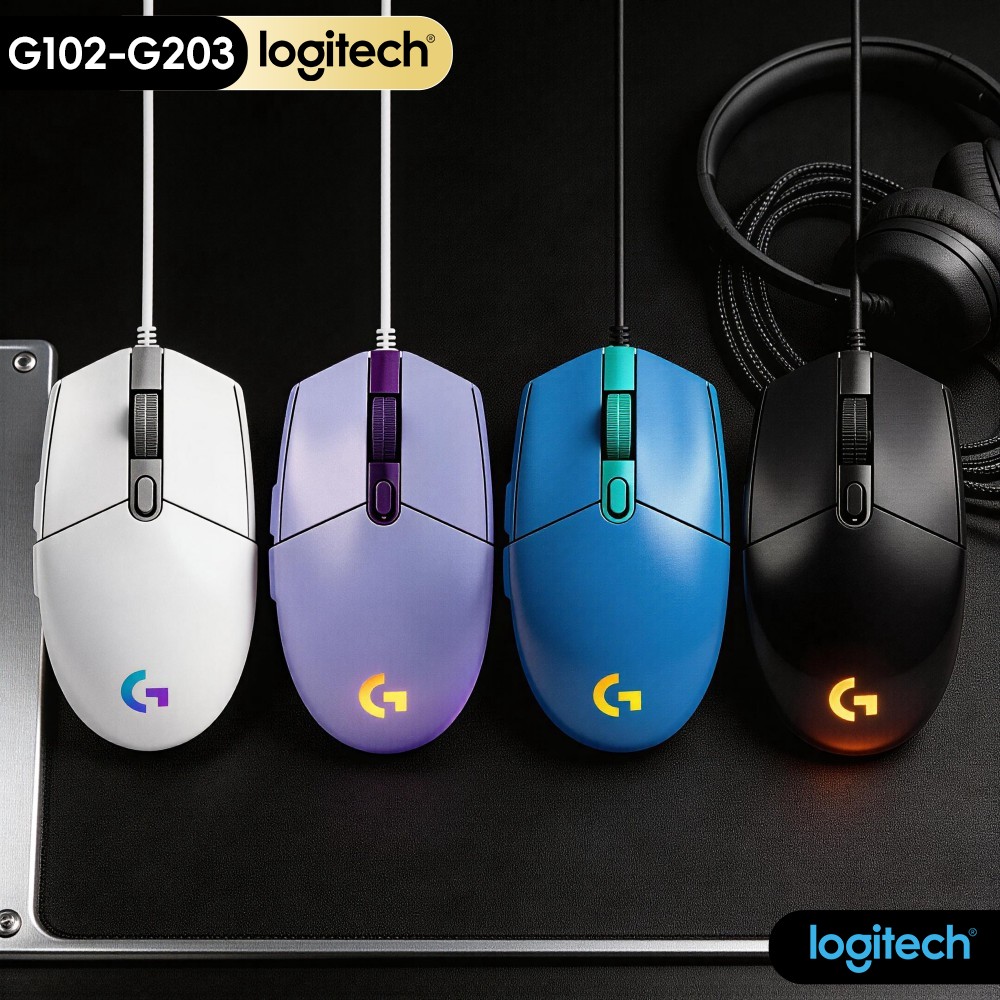 Logitech Mouse G203 - Mouse Logitech G102 G203, RGB Lightsync