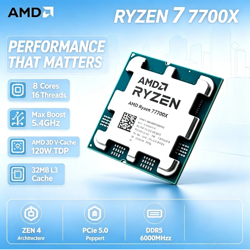 Amd Cpu Ryzen 7 - AMD Ryzen 7 7700X Chip da