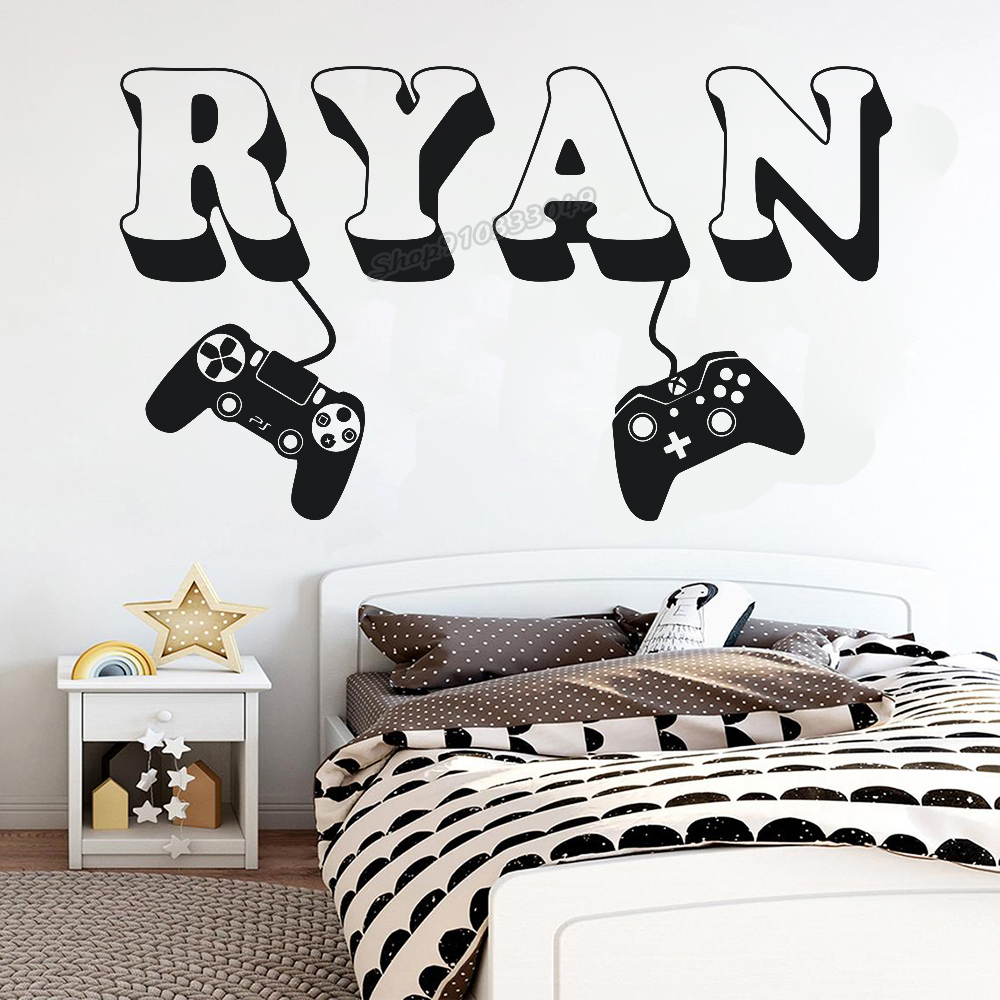 Gaming Accessories Wall - Adesivo da parete per giocatori Nome