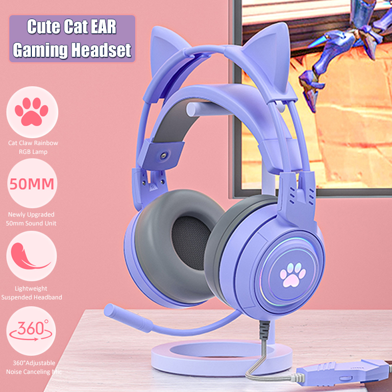 Gaming Accessories Girly - Cuffie da gioco con orecchio di
