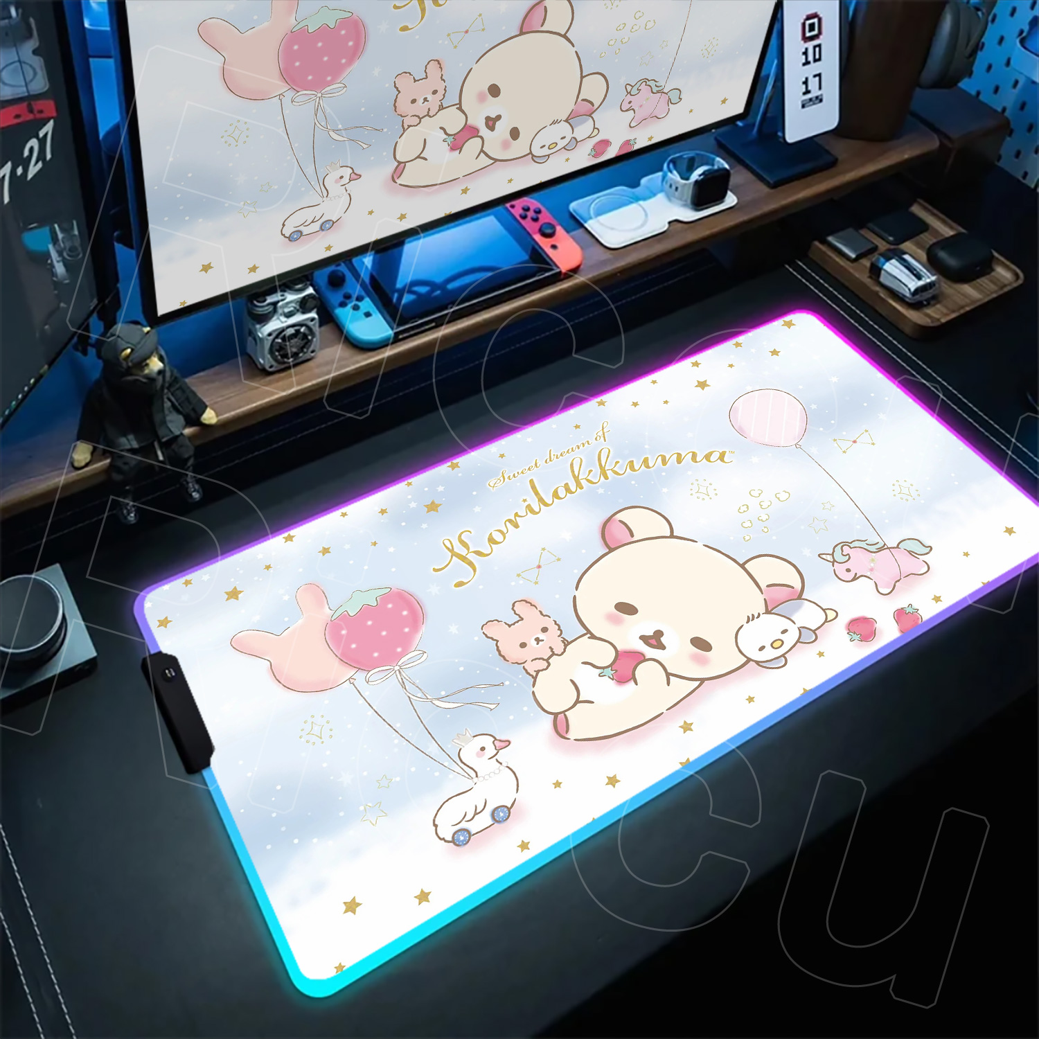 Gaming Accessories Officeworks - Tappetino Mouse RGB Rilakkuma XXL Kawaii